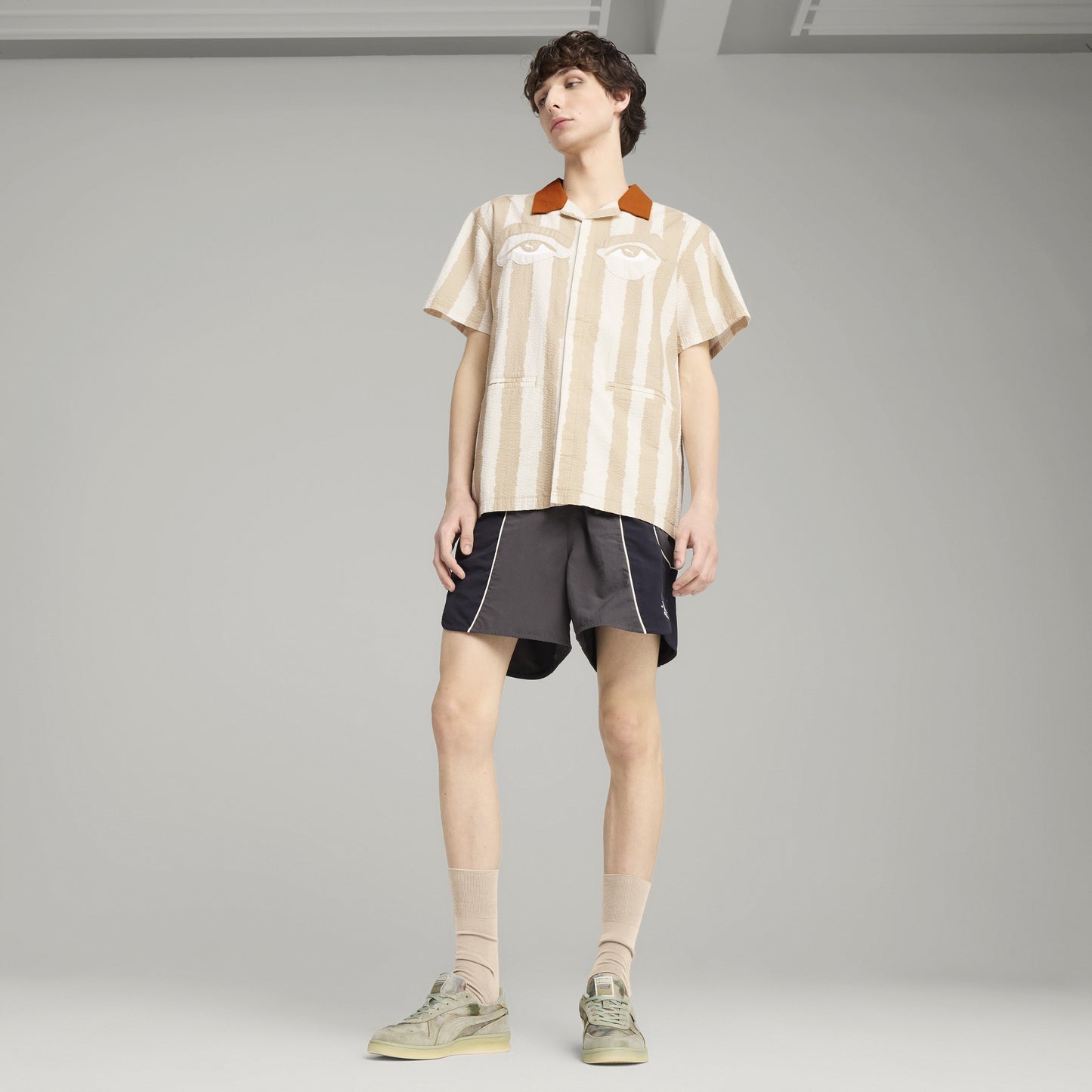 PUMA X KIDSUPER FACE SEERSUCKER SHIRT [Alpine Snow]
